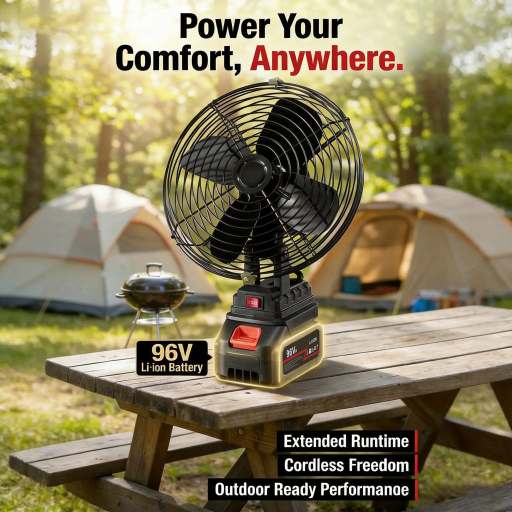 Portable Outdoor Camping Fan with Long Battery Life & Strong Wind | Rechargeable Lithium Fan