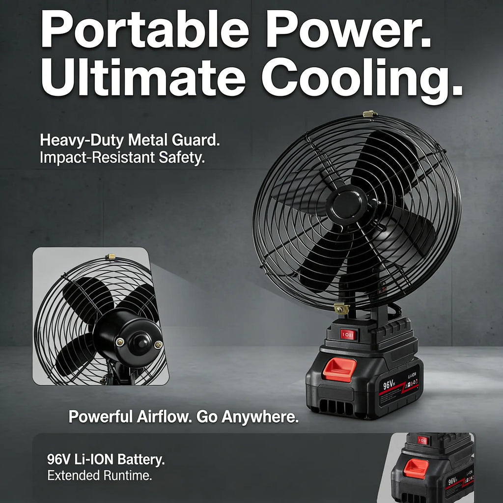 Portable Outdoor Camping Fan with Long Battery Life & Strong Wind | Rechargeable Lithium Fan