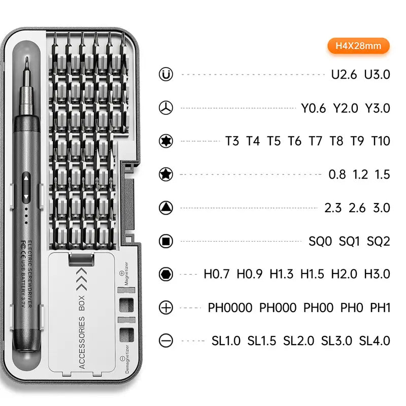 46-in-1 Precision Electric Screwdriver | Portable Cordless Tool Kit