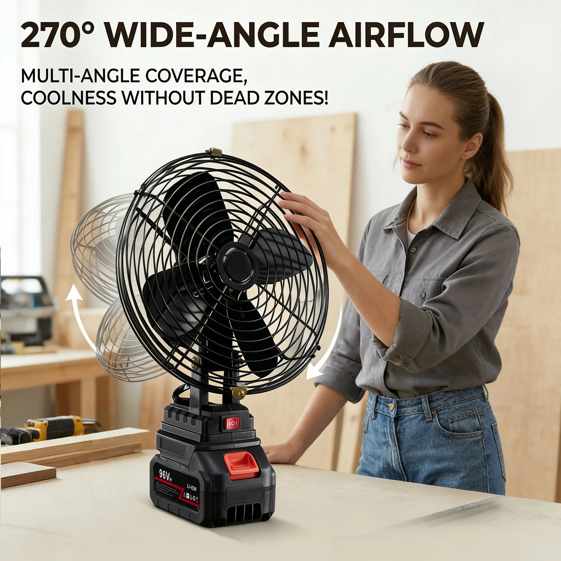 Portable Outdoor Camping Fan with Long Battery Life & Strong Wind | Rechargeable Lithium Fan