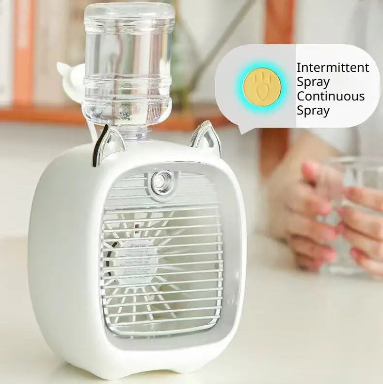 Viral "Little Fox" Mini Cooling Fan | Portable Humidifier Desk Fan
