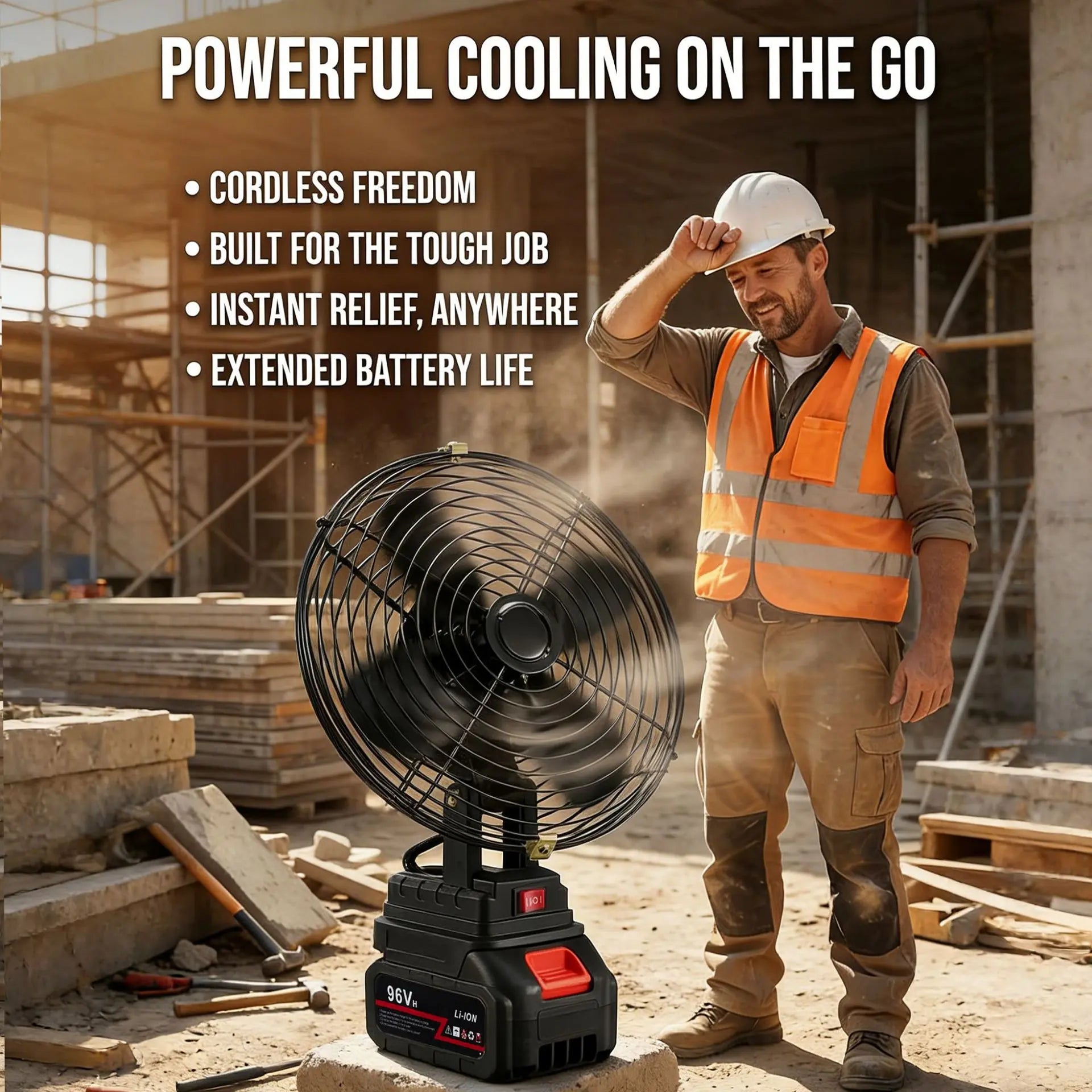 Portable Outdoor Camping Fan with Long Battery Life & Strong Wind | Rechargeable Lithium Fan