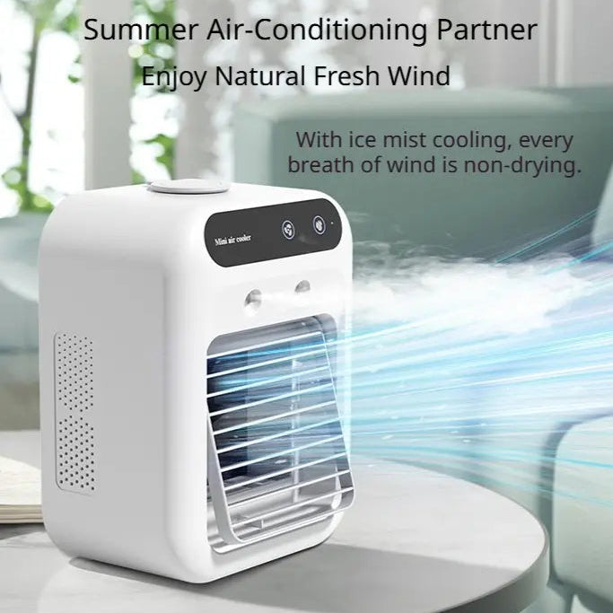 Portable USB Mini Air Cooler | Quiet Desktop Mist Fan