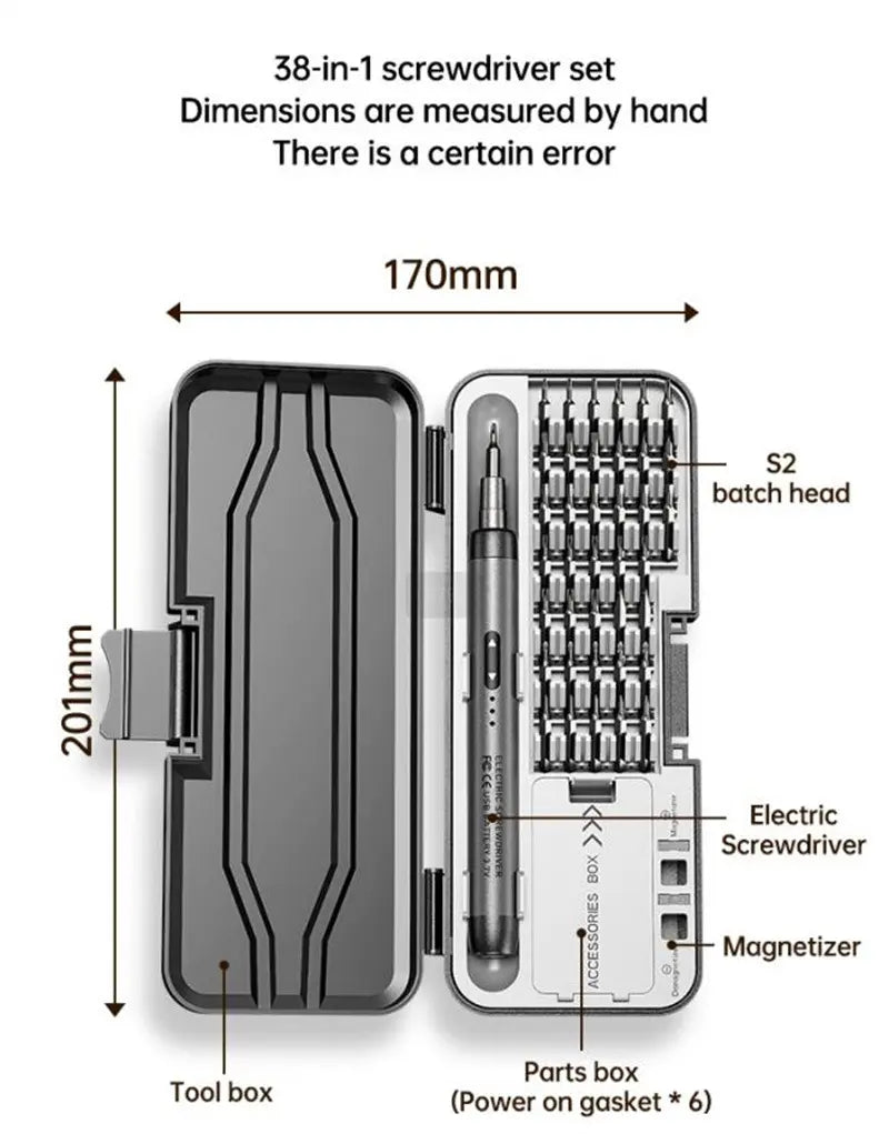46-in-1 Precision Electric Screwdriver | Portable Cordless Tool Kit