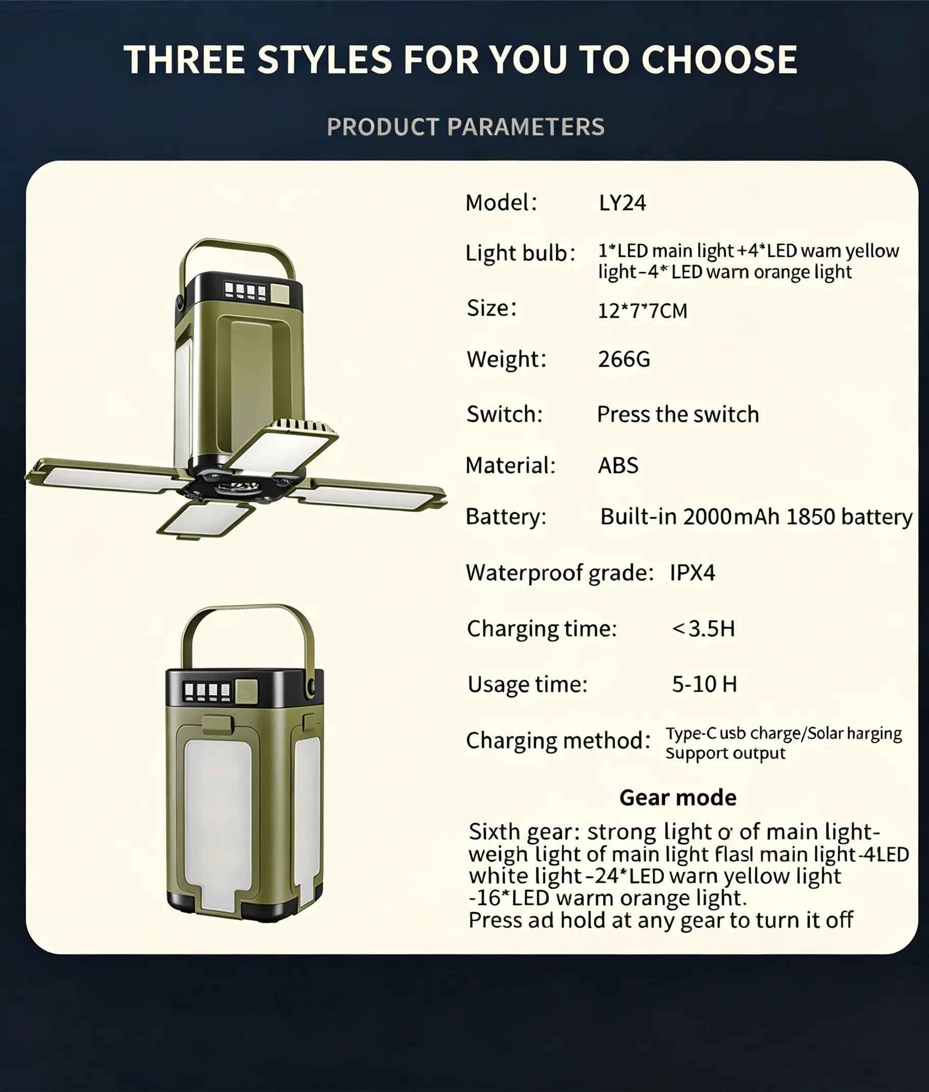 Multifunctional Four-Leaf Folding Solar Camping Light | Outdoor Waterproof Atmosphere Lamp