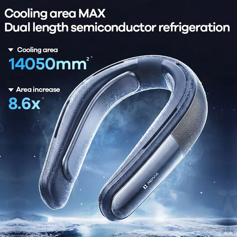 Portable Semiconductor Cooling Neck Fan | USB Rechargeable Wearable Fan
