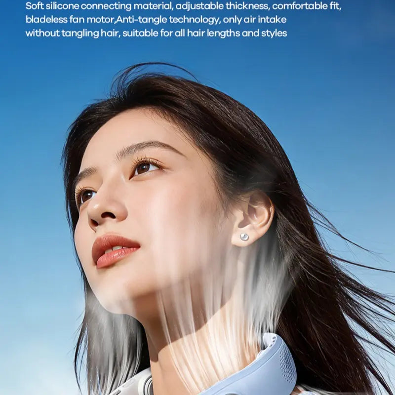 Portable Bladeless Neck Fan with Digital Display | Hands-Free Mini Fan