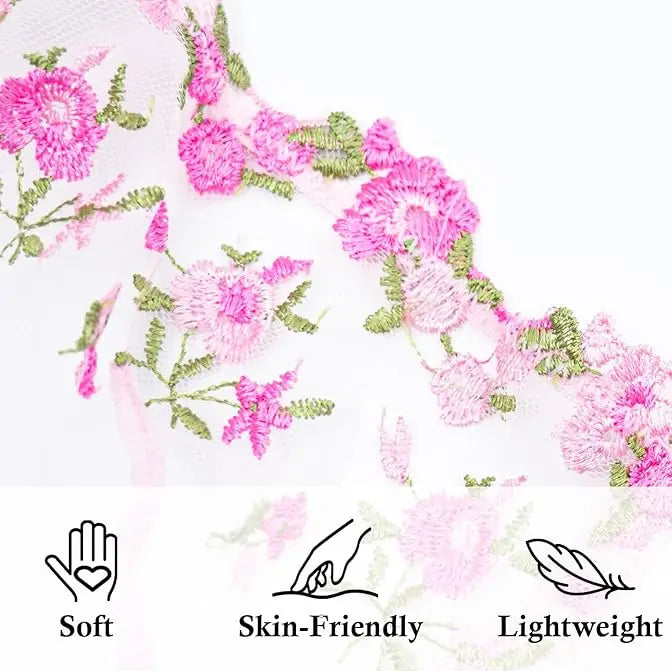 Sexy Embroidered Mesh Lingerie Set | Sheer Underwire Bra