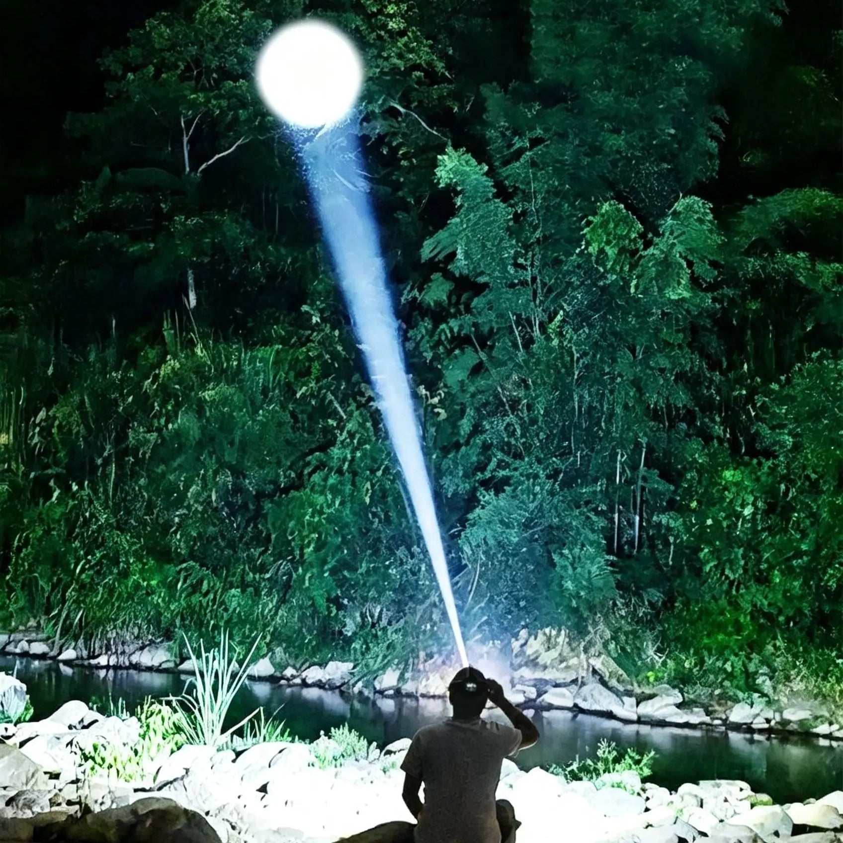Zoomable LED Headlamp with Fluorescent Strip | Bright Rechargeable Head Light