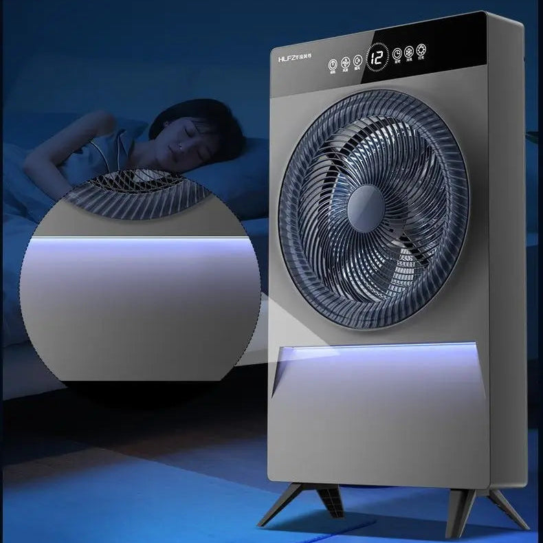Voice-Controlled Air Circulation Fan | Floor-Standing Mist Cooler