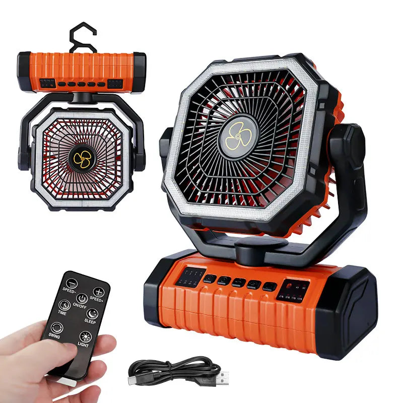 Portable Outdoor Camping Refrigeration Fan with Light | Rechargeable Tent Fan
