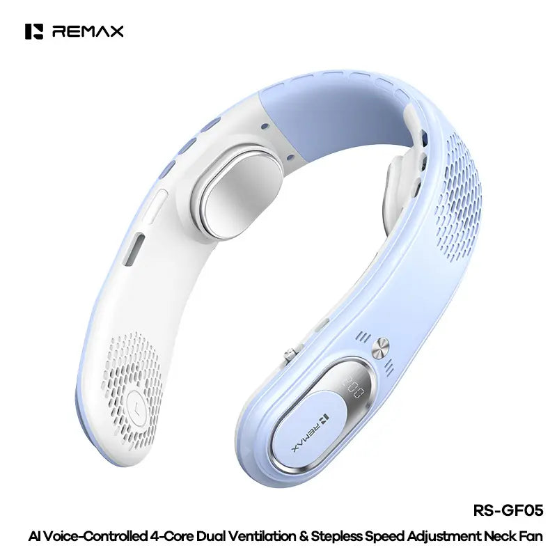 Portable Bladeless Neck Fan with Digital Display | Hands-Free Mini Fan