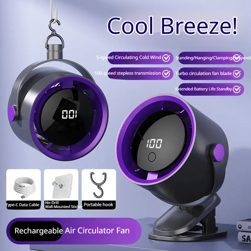 Rechargeable Mini USB Clip-On Fan | Portable Desktop Air Circulator