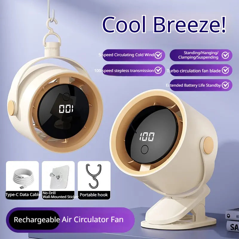 Rechargeable Mini USB Clip-On Fan | Portable Desktop Air Circulator