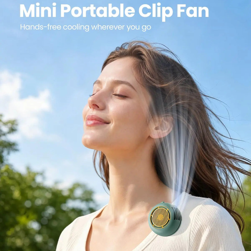 Bladeless Clip On Fan: Portable 5-Speed Wearable Mini Fan